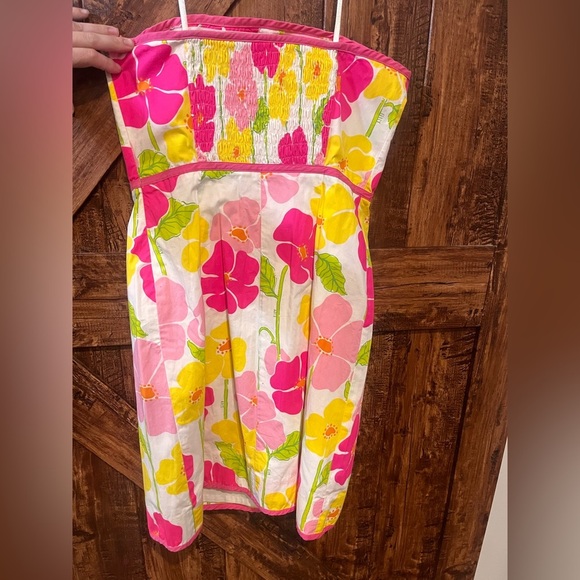 Lilly Pulitzer VTG white label women’s floral wrap dress pink and white size 6 - Picture 5 of 7
